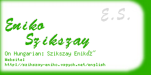 eniko szikszay business card